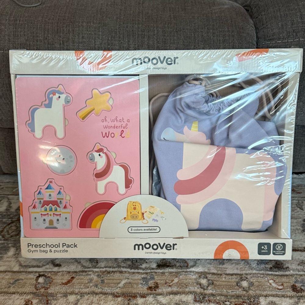 Preschool Pack Gym Bag & Puzzle - Pink and Blue